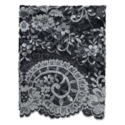 metallic lace black metallic silver